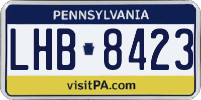 PA license plate LHB8423