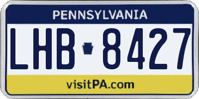 PA license plate LHB8427