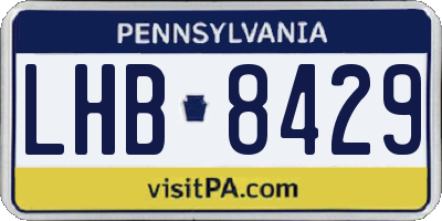 PA license plate LHB8429