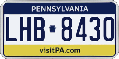 PA license plate LHB8430