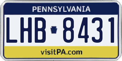 PA license plate LHB8431