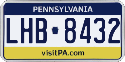 PA license plate LHB8432