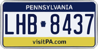 PA license plate LHB8437