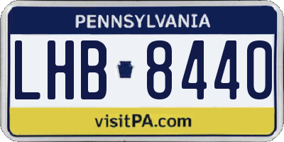 PA license plate LHB8440