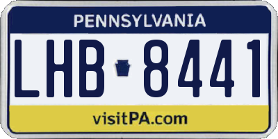 PA license plate LHB8441