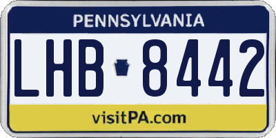 PA license plate LHB8442