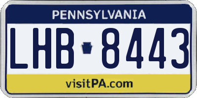 PA license plate LHB8443