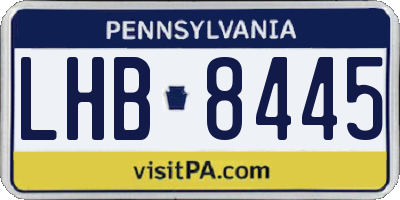 PA license plate LHB8445