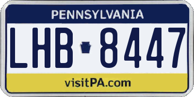 PA license plate LHB8447