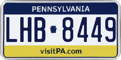 PA license plate LHB8449