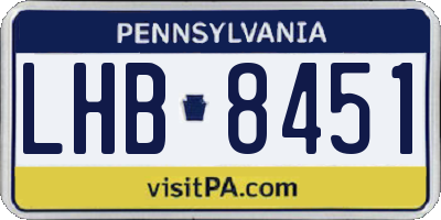 PA license plate LHB8451