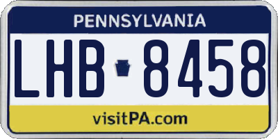 PA license plate LHB8458