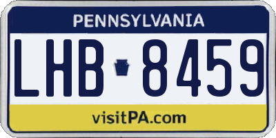 PA license plate LHB8459