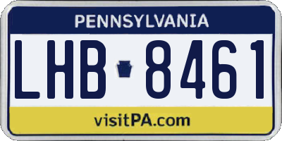 PA license plate LHB8461