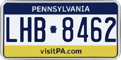 PA license plate LHB8462