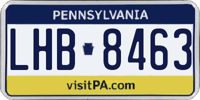 PA license plate LHB8463