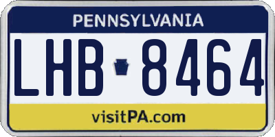 PA license plate LHB8464
