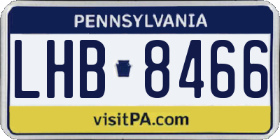 PA license plate LHB8466