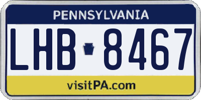 PA license plate LHB8467