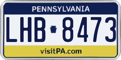 PA license plate LHB8473