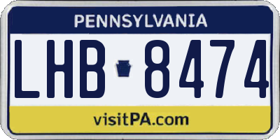 PA license plate LHB8474
