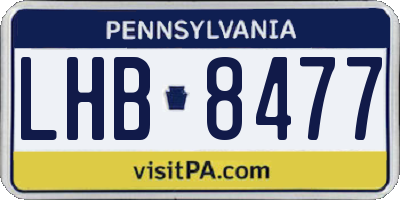 PA license plate LHB8477