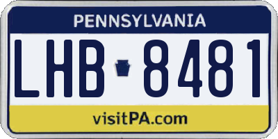 PA license plate LHB8481