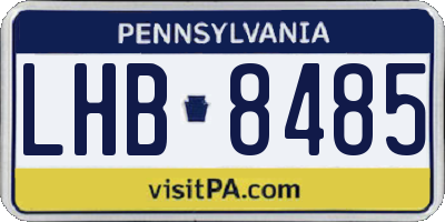 PA license plate LHB8485