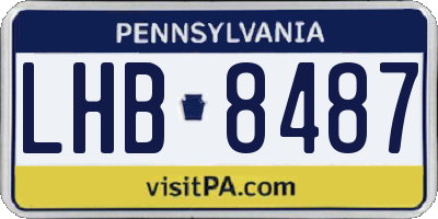 PA license plate LHB8487