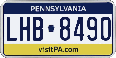 PA license plate LHB8490
