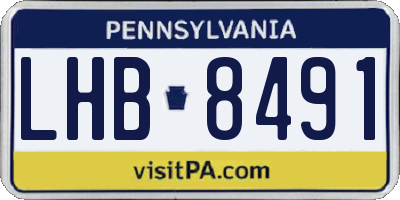 PA license plate LHB8491