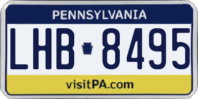 PA license plate LHB8495