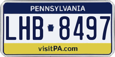 PA license plate LHB8497