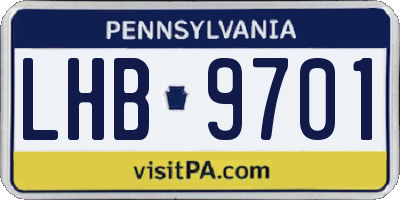 PA license plate LHB9701