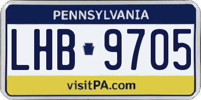 PA license plate LHB9705