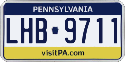 PA license plate LHB9711