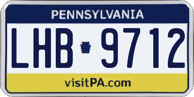PA license plate LHB9712