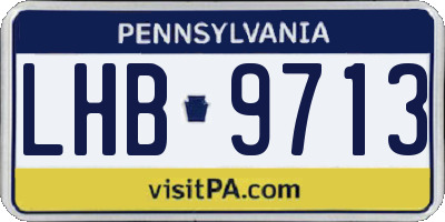 PA license plate LHB9713