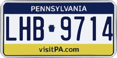 PA license plate LHB9714