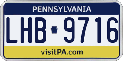 PA license plate LHB9716