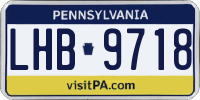 PA license plate LHB9718