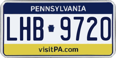 PA license plate LHB9720