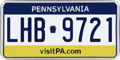 PA license plate LHB9721