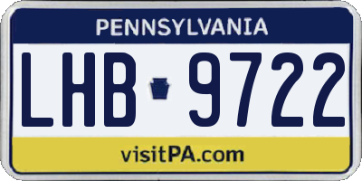 PA license plate LHB9722