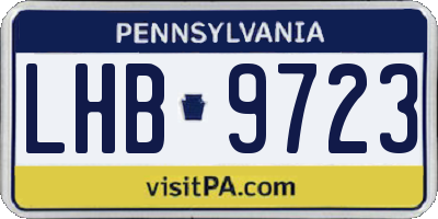 PA license plate LHB9723