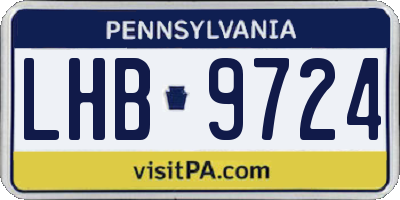 PA license plate LHB9724