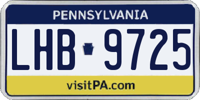 PA license plate LHB9725