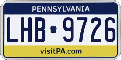 PA license plate LHB9726