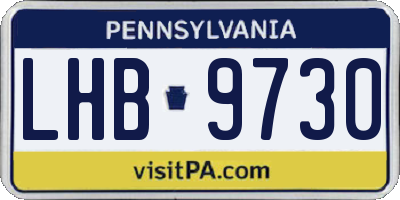 PA license plate LHB9730