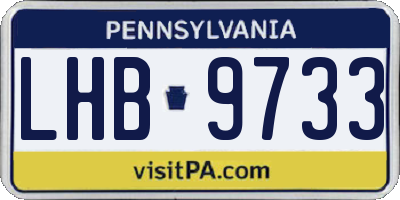 PA license plate LHB9733